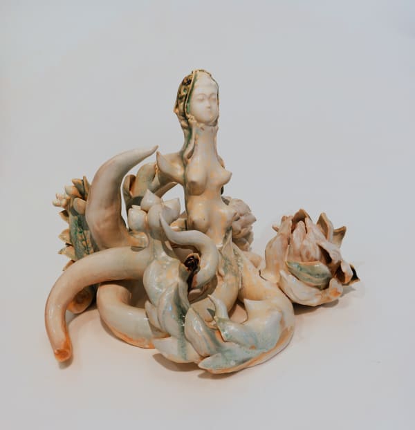 Soe Yu Nwe Kannon x Nuwa, 2025 Glazed porcelain, epoxy 26 x 30 x 29 cm