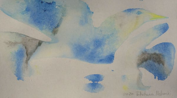 Nobuaki Takekawa Mynah Bird in Ink Bleed, 2020 Ink, colour pencil on paper 19.3 x 34 cm