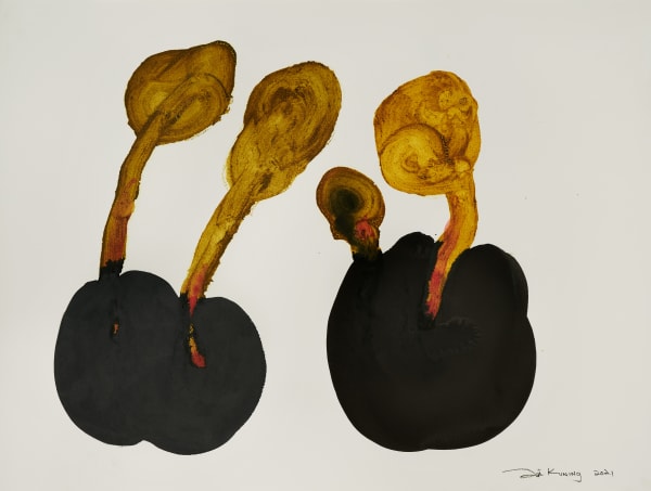 Zai Kuning Prodigal Pagan Hymn (Jyu-roku), 2021 Batik dye, ink, turmeric and chilli powder on paper 57 x 75.7 cm