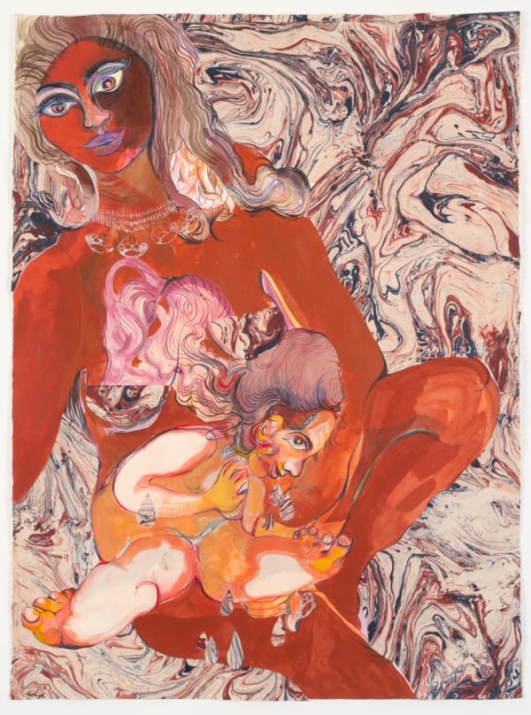 Rina Banerjee Kiss me at birth, 2018 Acrylic, ink and collage on paper 76 x 56 cm