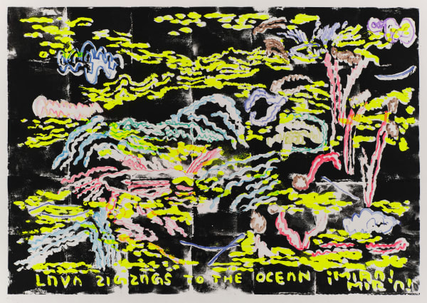 Masanori Handa Phantom - Lava Zigzags To The Ocean ¡mira! mira!, 2024 Acrylic, watercolor on paper 26 x 36 cm