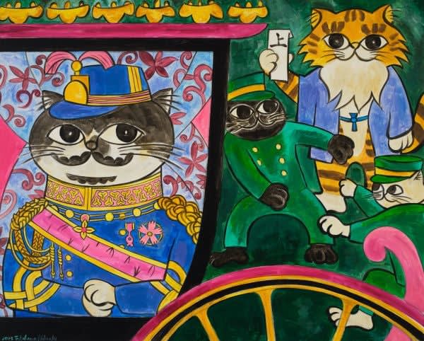 Nobuaki Takekawa Direct Appeal to the Emperor on the Issue of Mineral Poisoning, 2024 Acrylic on canvas 130.3 x 162 cm