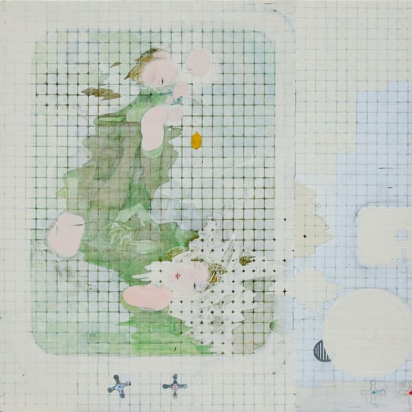 Tomoko Kashiki Bath, 2006 Acrylic, cotton, wooden panel 120x120cm