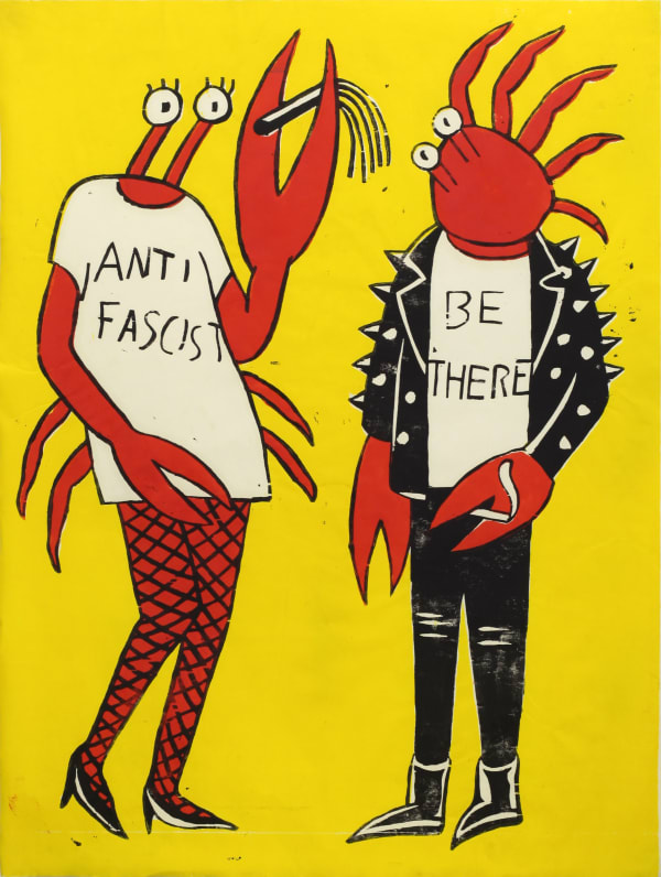 Nobuaki Takekawa Protesters on the street, 2016 Woodblock print on paper 130 x 97 cm (image size), 130 x 98 cm (paper size) Edition of 3 plus 1 artist's proof