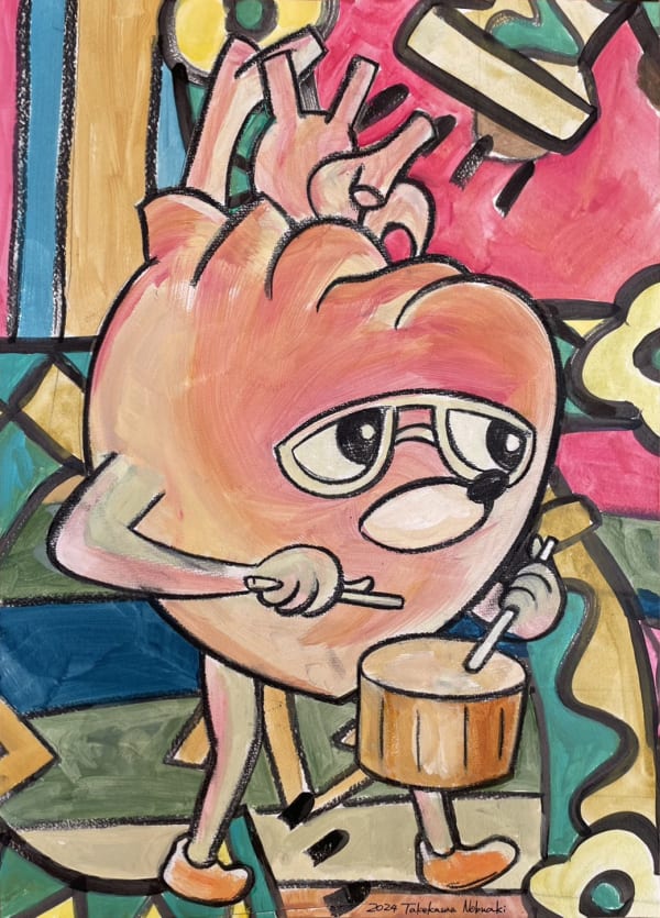 Nobuaki Takekawa The Marching Heart, 2024 Charcoal, acrylic on paper 52.4 x 37 cm