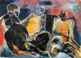 Tang Dixin Five people, 2018 Oil on canvas 140 x 215