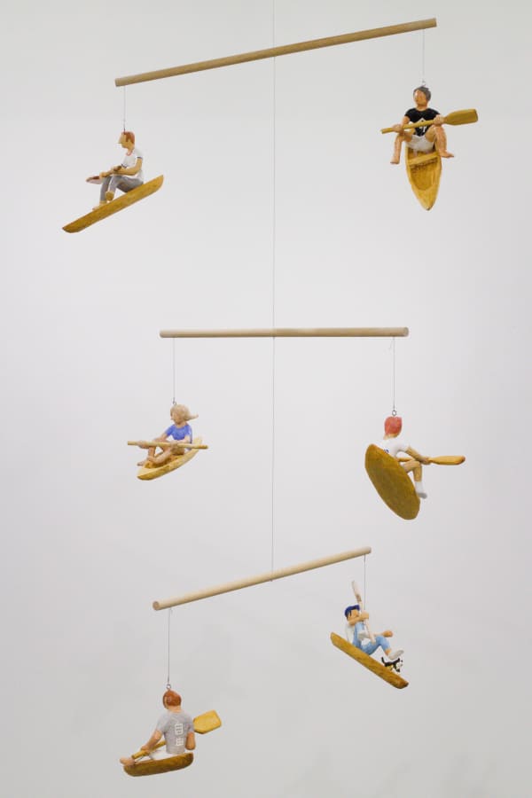 Akira the Hustler Individualist (Hello freedom), 2020 Wood, stone modeling clay, acrylic gouache Dimension variable