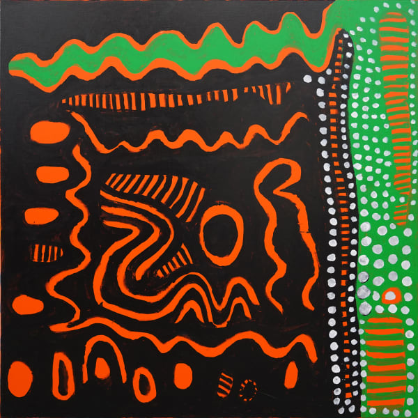 Yayoi Kusama THE LIVES OF STARS WHIRLING THROUGH SPACE, 2021 Acrylic on canvas 130.3 x 130.3 cm