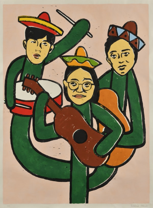 Nobuaki Takekawa Best Friend Like a Cactus, 2020 Woodblock print on paper 130 x 97 cm Edition of 5