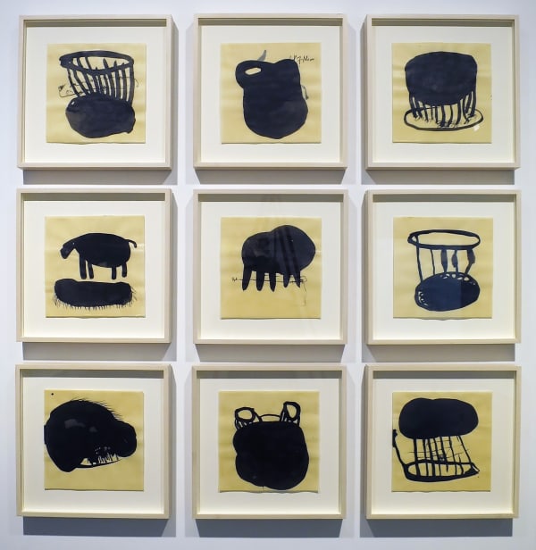 Zai Kuning From the series Brutality of Fact, 2007-2015 Ink and wax on paper 38 x 38 cm each [9 pieces in total]