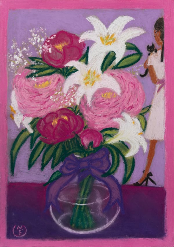 Maria Farrar Stands Like a Shakuyaku, Sits Like a Botan, Walks Like a Lily, 2025 Pastel on paper 42 x 29.7 cm