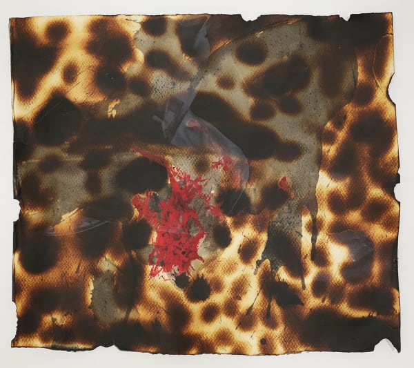 Zai Kuning From the serial burner series, 2017 Ink, wax and cinnabar on paper 31 x 36 cm 43 x 49.5 cm (frame size)