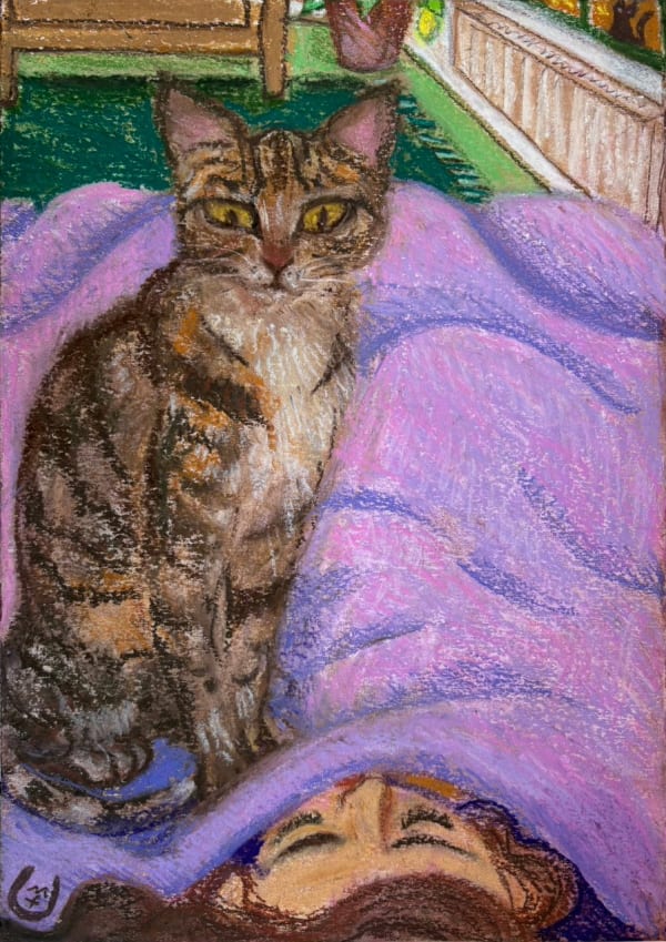 Maria Farrar Cat, 2024 Pastel on paper 29.5 x 20.9 cm