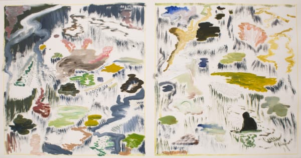 Masanori Handa ONSENNUMA NEWMAN, 2020 Oil on paper 37.5 x 74.8 cm