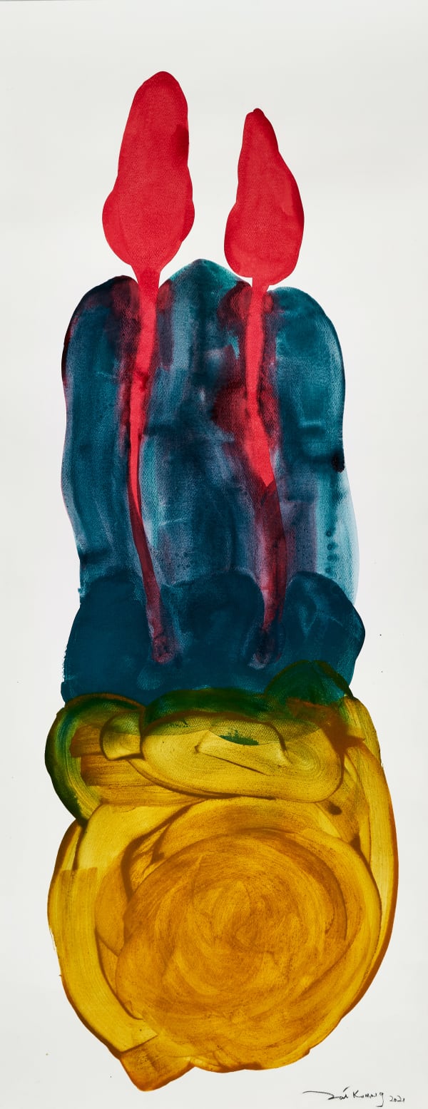 Zai Kuning Prodigal Pagan Hymn (Shi), 2021 Batik dye, turmeric and chilli powder on paper 137.5 x 53.6 cm