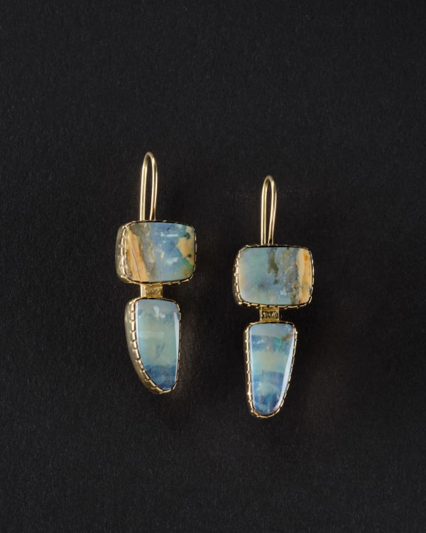 Yazzie Johnson and Gail Bird Earrings, d. 2025 3/8 h x 1 3/8 w inches (each)