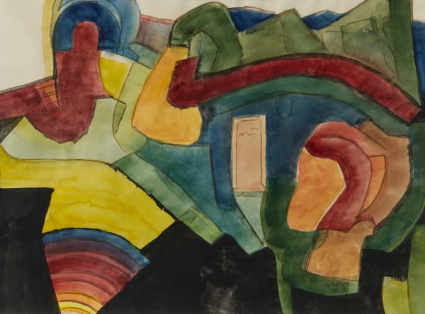 William Lumpkins - Untitled (Rust and Blue), d. 1948