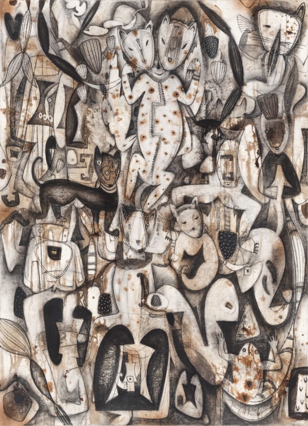 Tony Abeyta Congregation of the Cats, d. 2025 50 x 36 inches