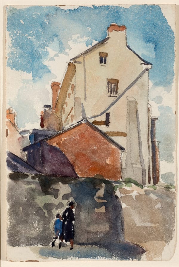 Leon Gaspard, Building, Woman and Child