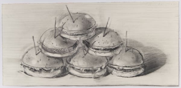 Wayne Thiebaud - Untitled (Hamburgers Stacked)