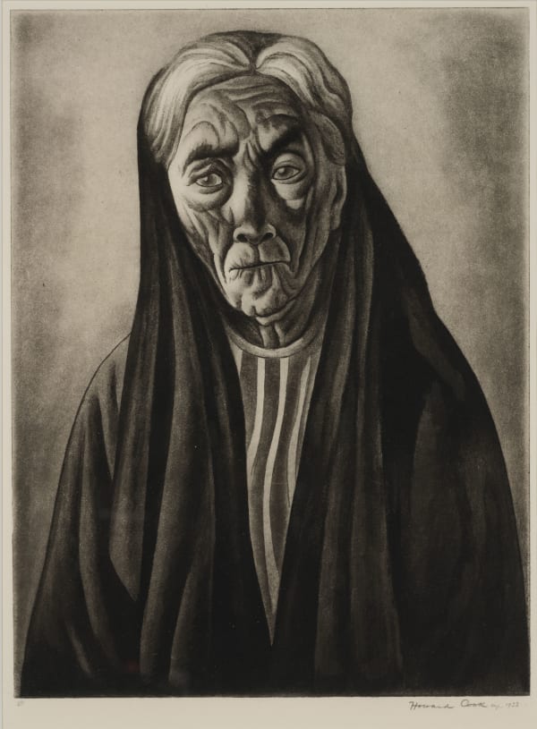 Howard Cook, Old Woman of Taxco, d. 1933