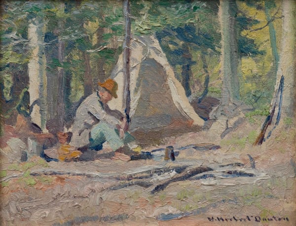 W(illiam) Herbert (“Buck”) Dunton - A Lazy Day in Camp, c. 1916