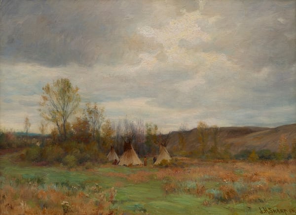 Joseph Henry Sharp Crow Encampment on Little Big Horn, d. 1906 20 x 27 inches