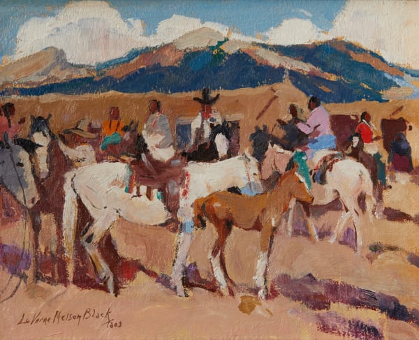 LaVerne Nelson Black - Indians, Saddle Point and Colt (Taos, New Mexico), c. 1930