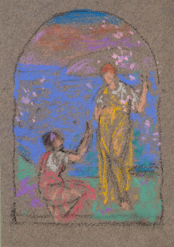 William Penhallow Henderson, Pastel Study - Bidart Mural, d. 1910
