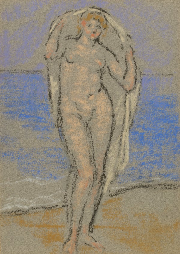 William Penhallow Henderson, Nude on Beach (White Robe), c. 1910