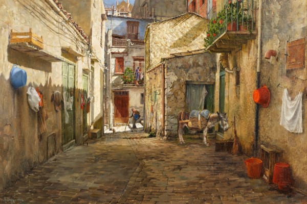 Clark Hulings - Sicilian Light in Giuliana, d. 1996
