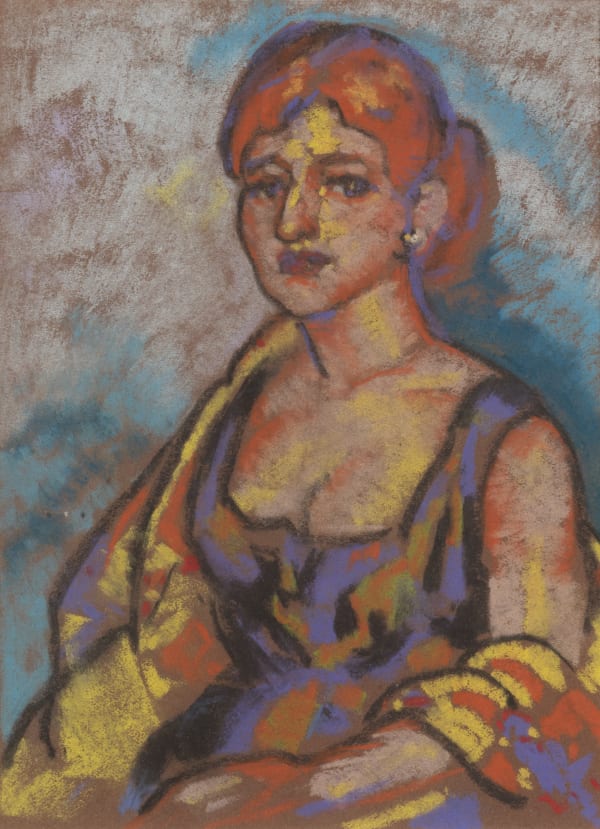 William Penhallow Henderson, Portrait of a Woman with Shawl, c. 1918