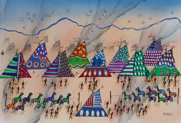Ben Nelson Jr. (Ahn Hia Ohm), Teepees, Indians and Horses, d. 1998