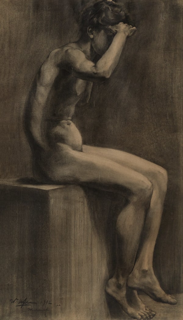 Walter Ufer, Academic Figure Drawing, d. 1912