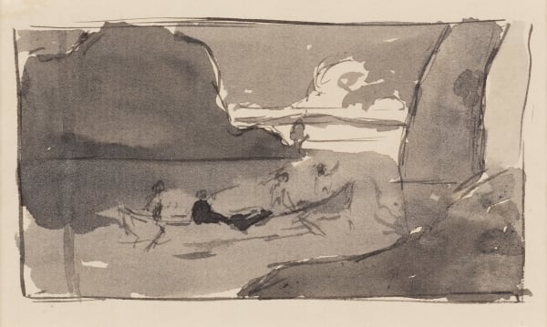 William Penhallow Henderson, Study for Joliet Mural, Canoe on River, c. 1905