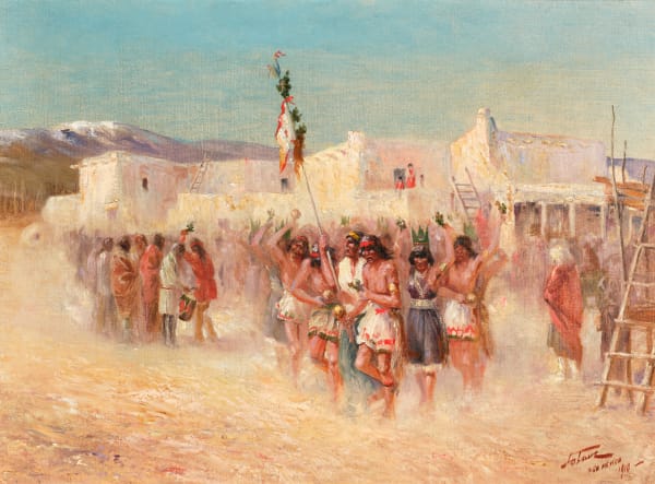 Carl Lotave - Feast Day, Jemez Pueblo, Dance Ceremony, New Mexico, d. 1910