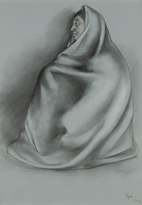 Francisco Zuniga, Mujer Con Rebozo Sentada, d. 1970
