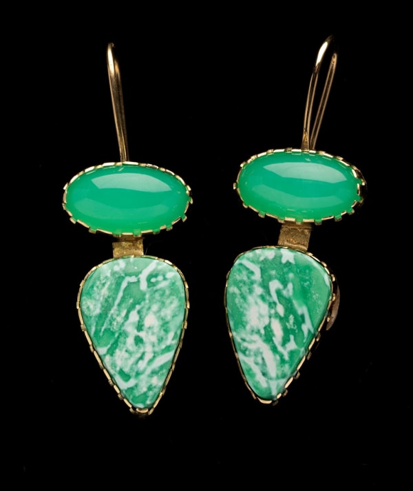 Yazzie Johnson and Gail Bird, Earrings, d. 2024
