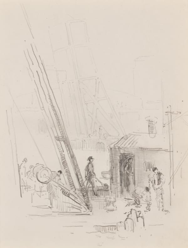 William Penhallow Henderson, Dockside Workers, Chicago, c. 1914