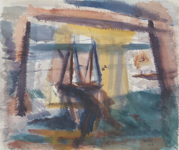 John Marin Schooner at Rest, d. 1922 16 1/2 x 19 inches
