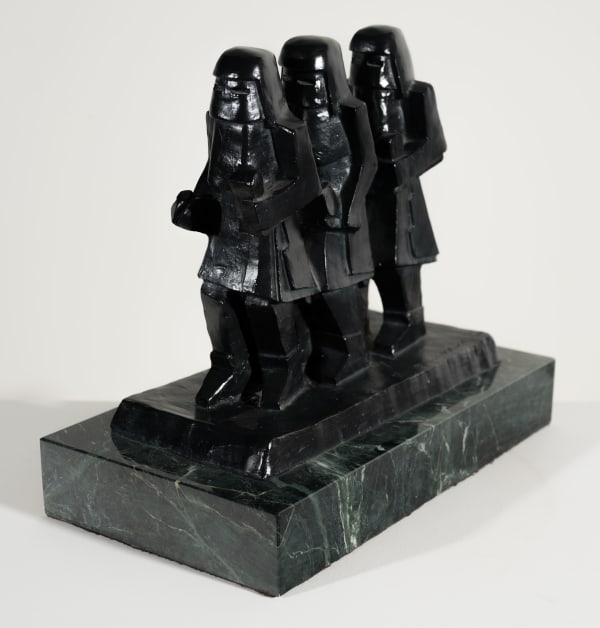 Ed Mell Procession 12 h x 7 5/8 d x 13 3/4 length (with base) inches 9 3/4 h x 5 d x 11 1/4 length-for sculpture inches