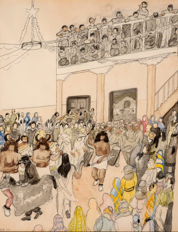 Helen Greene Blumenschein - Christmas Eve Dance - San Felipe Church, d. 1957