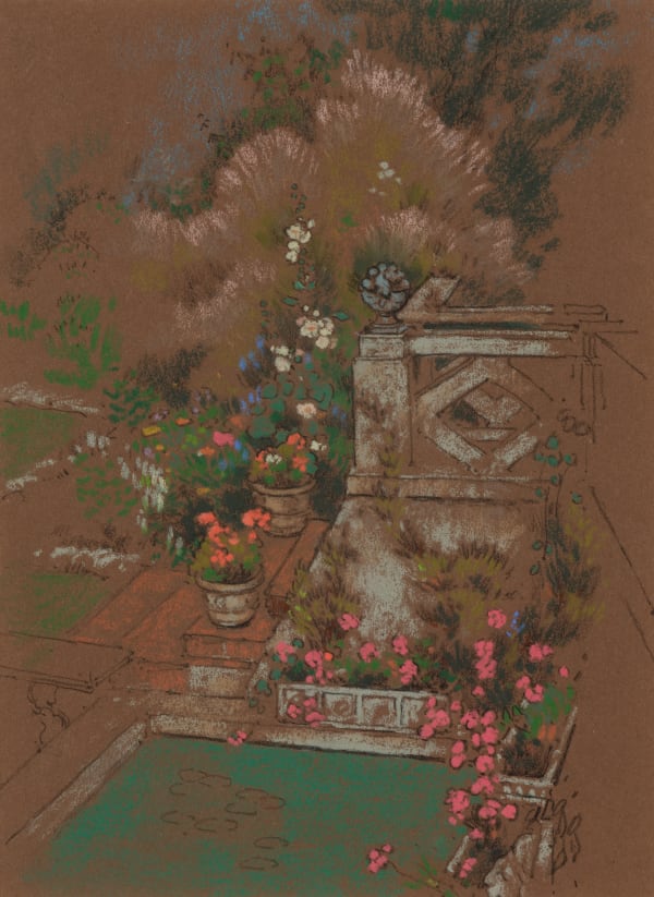 William Penhallow Henderson, The Verbana Border, Mrs. Walter S. Bernstein's Garden - Lake Forest