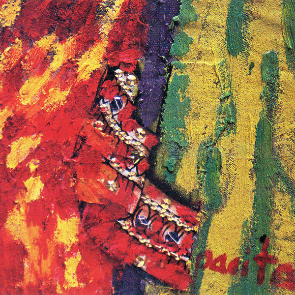 Lingering, 2001 Oil, painted cloth, sequins stitched on canvas 6 x 6 in