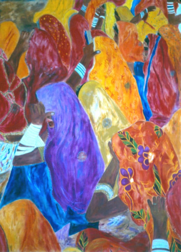 Durga Puja, 1979 Oil on canvas 49 x 35 in