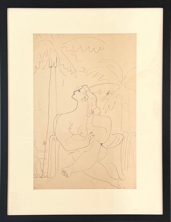 Mariano Rodriguez, Mujer desnuda sentada en el patio, 1942