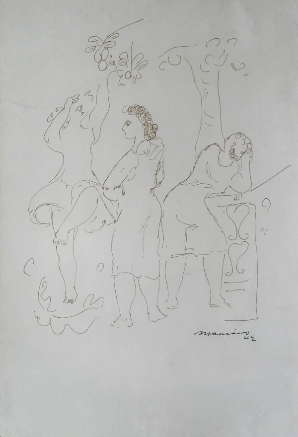 Mariano Rodriguez, Tres mujeres en el jardin, 1942