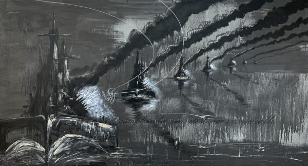 Jose Bedia Cumpliendo un Destino Inexorable, 2010 Mixed media on canvas 70.50 x 129 in 179.07 x 327.66 cm