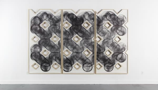 Rigoberto Diaz Untitled , 2020 Ink on arches (triptych) 96 x 142 in 243.8 x 360.7 cm