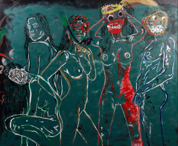 Chantae Elaine Wright La Beauté est au Pouvoir, 2022 Mixed media on canvas 60 x 72 in 152.4 x 182.9 cm
